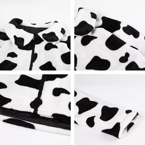 Cow Print Fluffy Jacket - Picture 4 of 4
